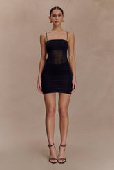 Maryk Mesh Mini Dress - Black